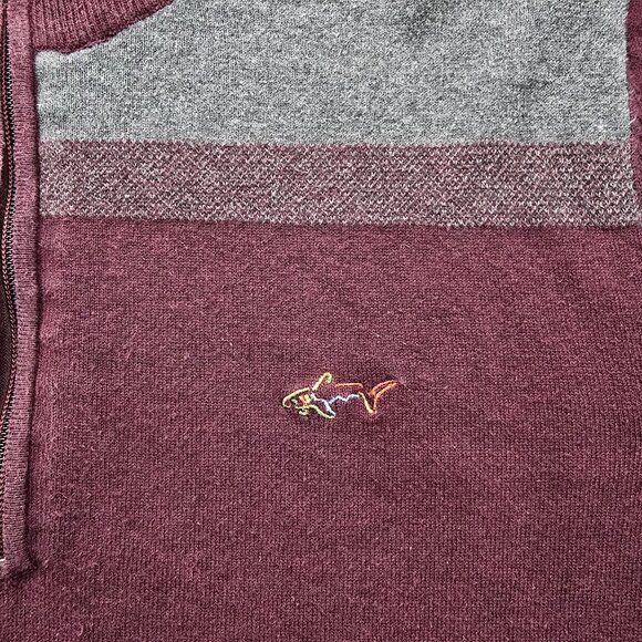 Greg Norman Sweater Mens Large Maroon Pullover 1/4 Zip Golf Preppy Casual - Picture 3 of 7